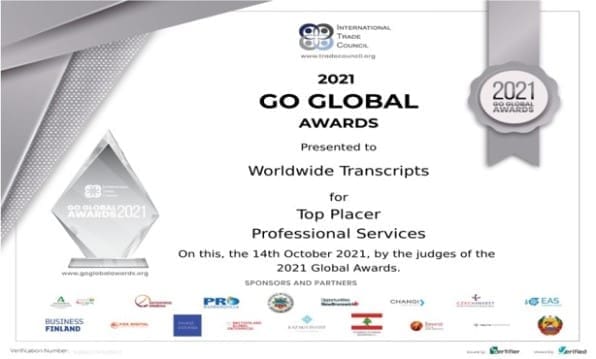 Go Global 2021 Awards - Worldwide Transcripts