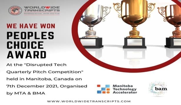 Peoples Choice Award - Worldwide Transcripts